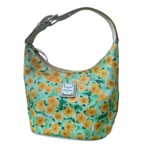 Dooney & Bourke Floral Handbag, Y2K Hobo Bag, Yellow Flowers, Shoulder Bag